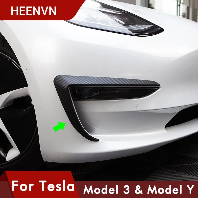 

Передняя отделка лезвия для Tesla Model 3 2021, аксессуары, матовое углеродное волокно ABS, черные, белые автомобильные аксессуары Model3 Three
