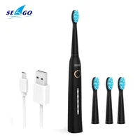 seago sonic electric toothbrush tooth brush usb rechargeable adult waterproof ultrasonic automatic 5 mode with travel case
