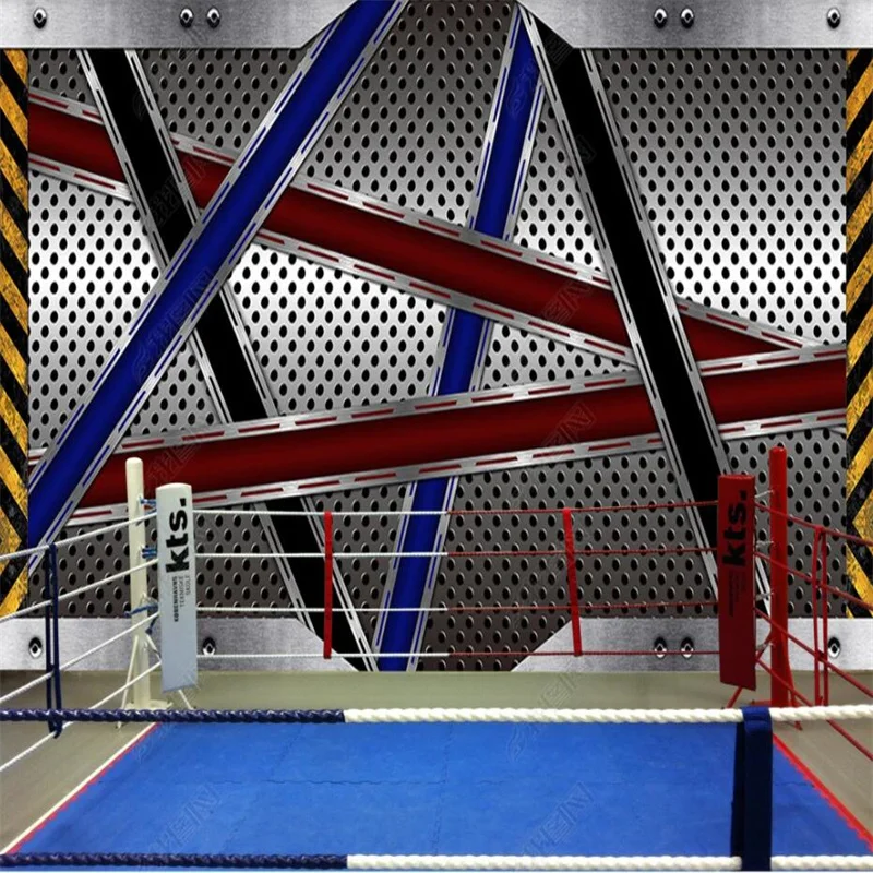 Metal Steel Plate Color Line Fitness Internet Cafe Custom Wallpaper Gym Industrial Decor Mural Bar KTV 3D Photo Wall Paper |