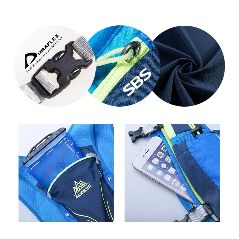 AONIJIE 5.5L Hydration Backpack Rucksack Bag Vest Harness For 2L Water Bladder Hiking Camping Running Marathon Race Sport E885