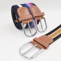 elastic woven belt female student youth canvas pin buckle all match pants belt unisex outdoor sports waistband mens fabric belt