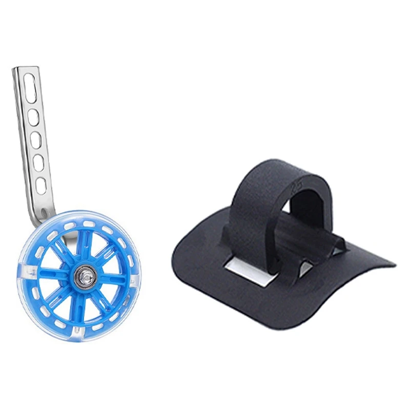 

2PCS 4.5Inch Glowing Adjustable Bicycle Wheels & 5Pcs Bicycle Cables Housing Bike Oil Tube Fixed Clips C Shape