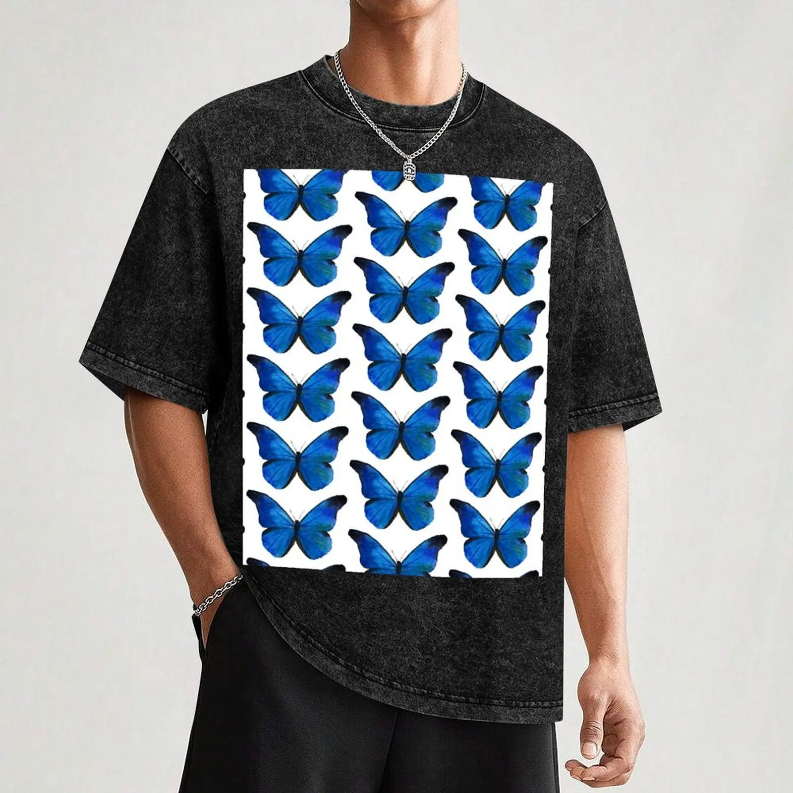 Синяя футболка Morpho с акварельной бабочкой и принтом животных для мальчиков