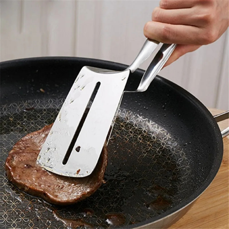 

Лопатка для пищевых продуктов из нержавеющей стали, лопатка, многофункциональный шпатель, зажим для барбекю, домашние инструменты для гото...
