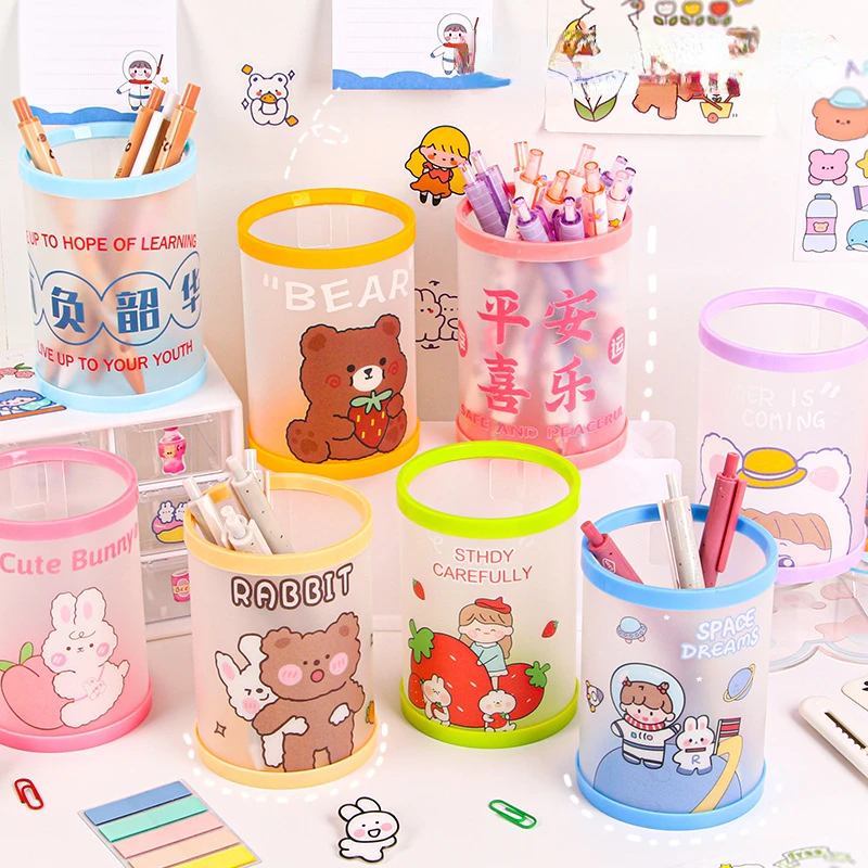 

Cute Cylindrical Detachable Desktop Pen Holder Organizer Office Accessories Pencil Stand Storage Case Box Stationery