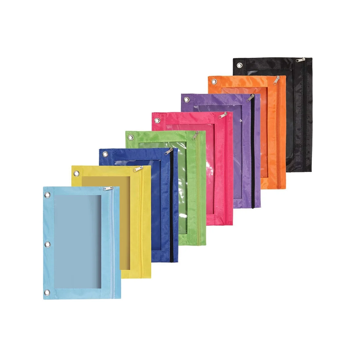 Pouch Colorful Fabric Pencil Case Sturdy And Durable Binder Pouch With Clear Window
