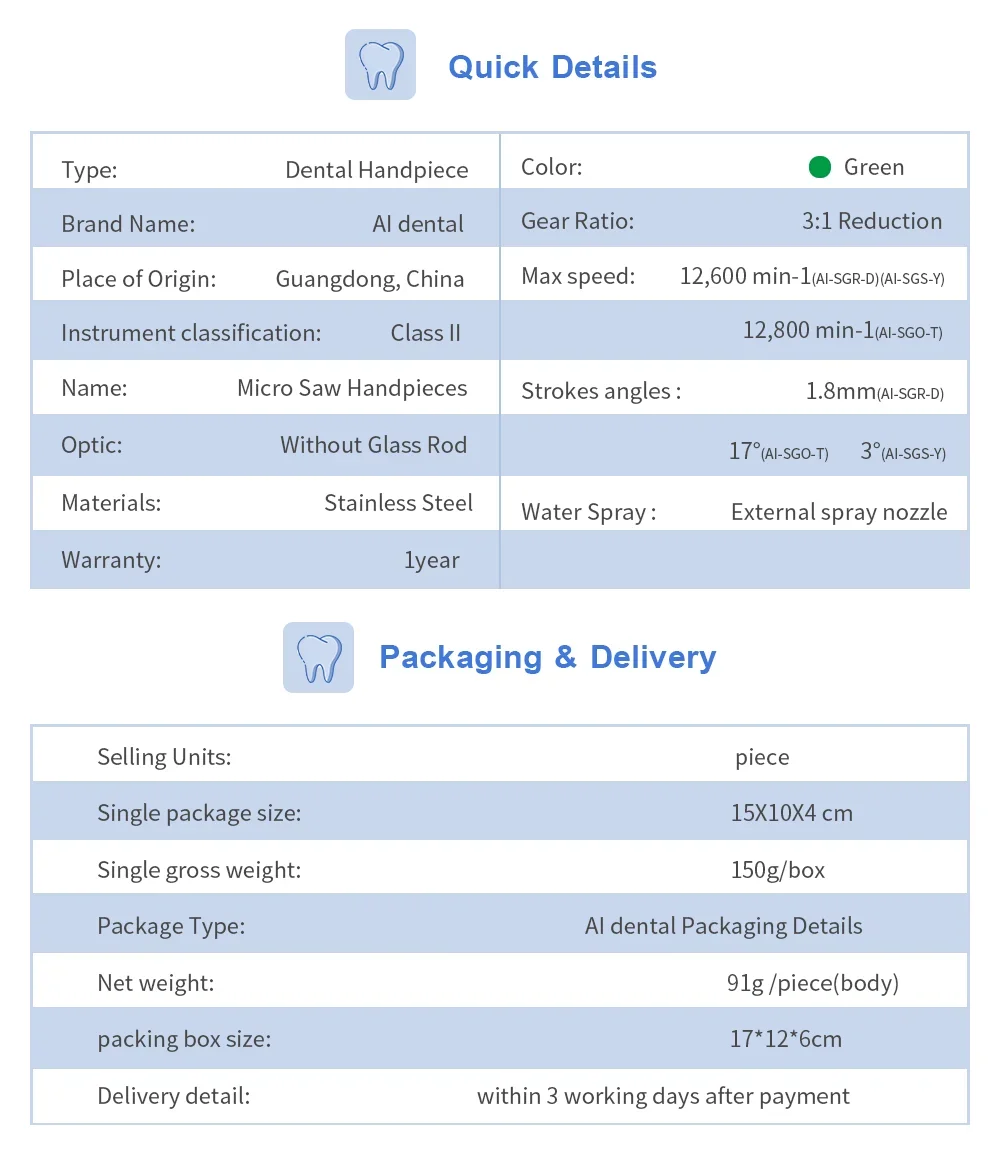 SGO-T микропила наконечник 17 градусов осцилляция 3:1 скорость снижения внешний