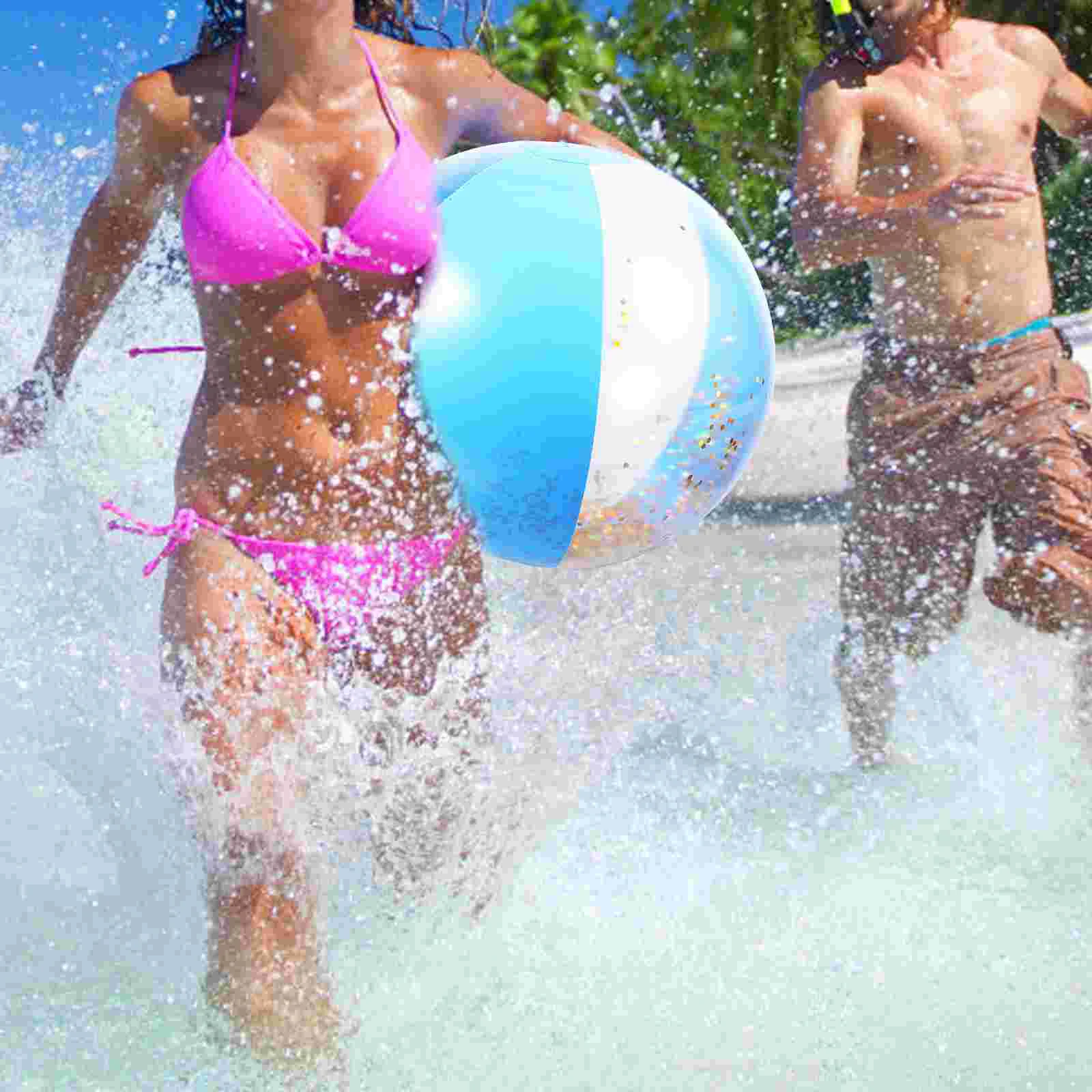 

3Pcs Novelty Beach Balls Inflatable Beach Balls Sand Beach Toys Pool Games Sequin Beach Balls