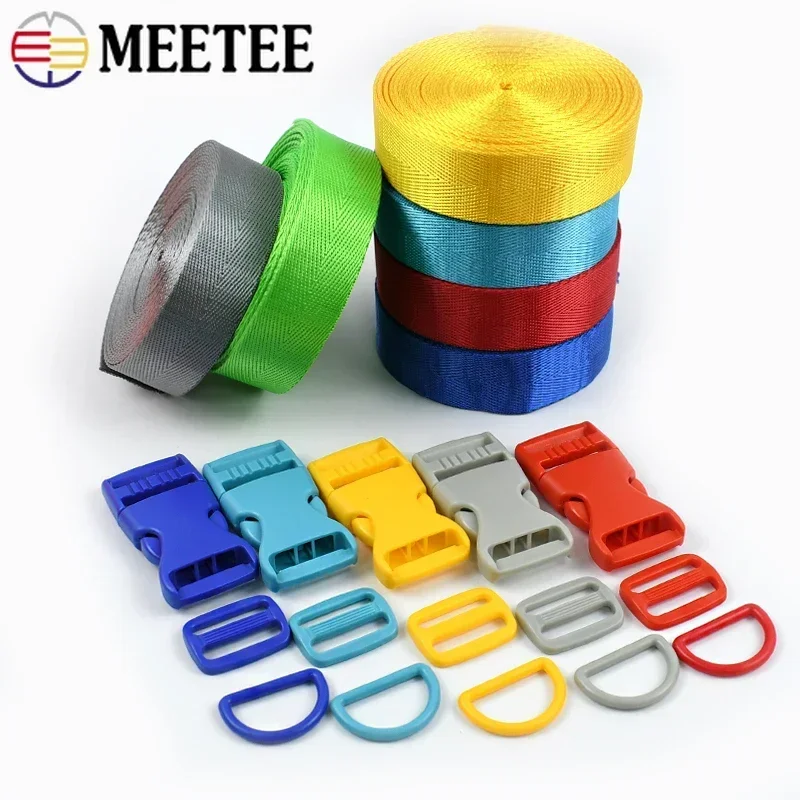 1-5Sets Colorful Plastic Release Buckles Pet Collar Repair Fasteners Buckle Nylon Webbing Strap D Ring Slider Carabiner Clips |