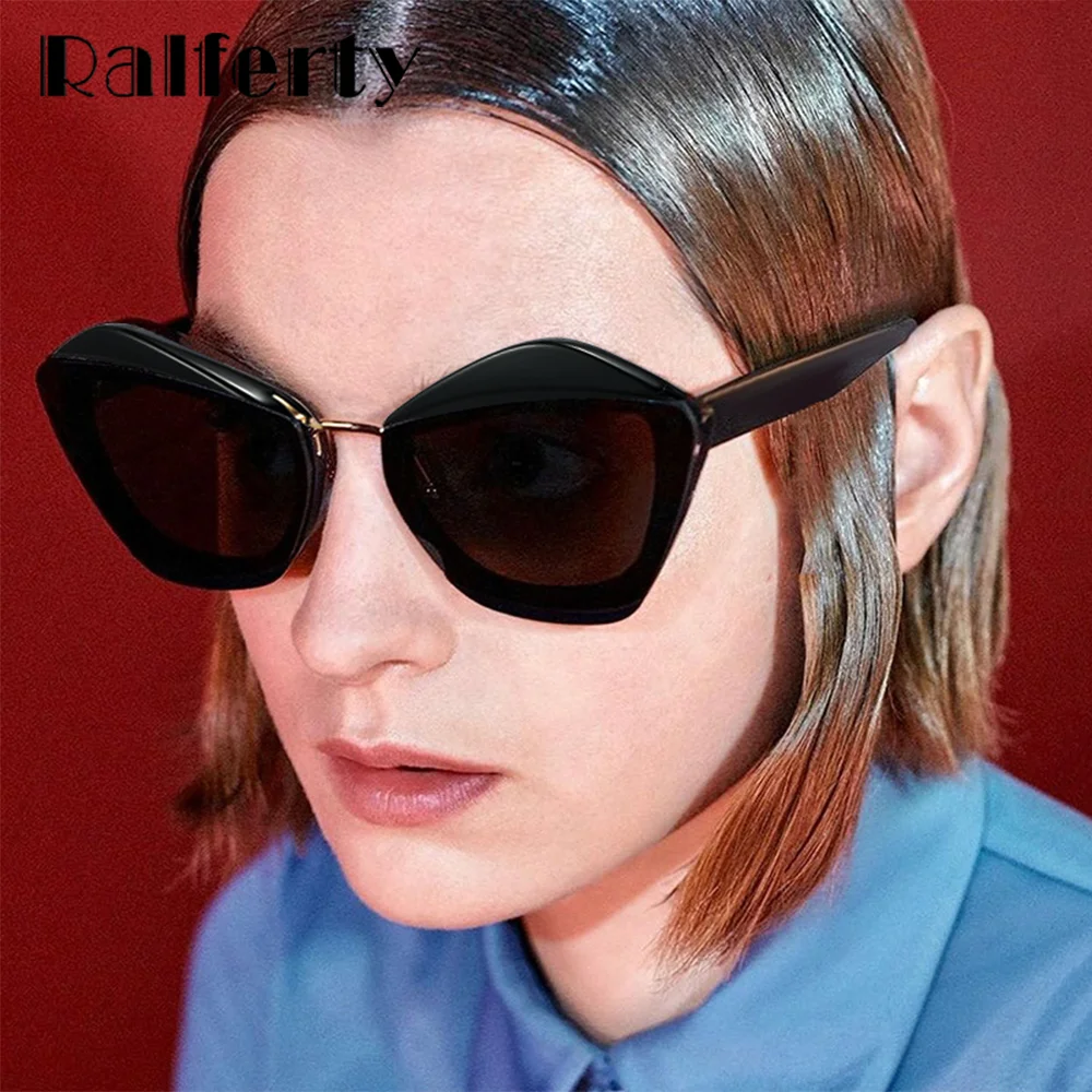 

Ralferty 2022 Trendy Polygon Sunglasses Women High Quality Anti UV Black Sun Glasses Female Sunshades Ladies Eyewear Oculos