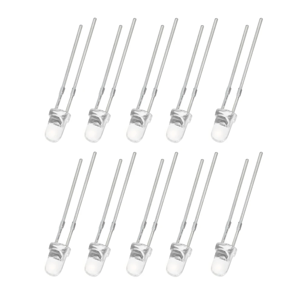 

500 шт., прозрачные светодиодные диоды F3, синие, зеленые, оранжевые, красные, желтые, белые