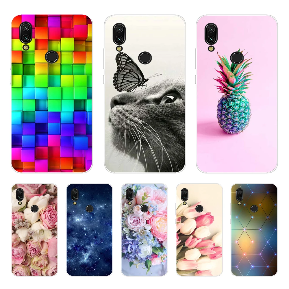 Чехол для Redmi 7A окрашенный Мягкий силиконовый чехол телефона Xiaomi бампер задняя