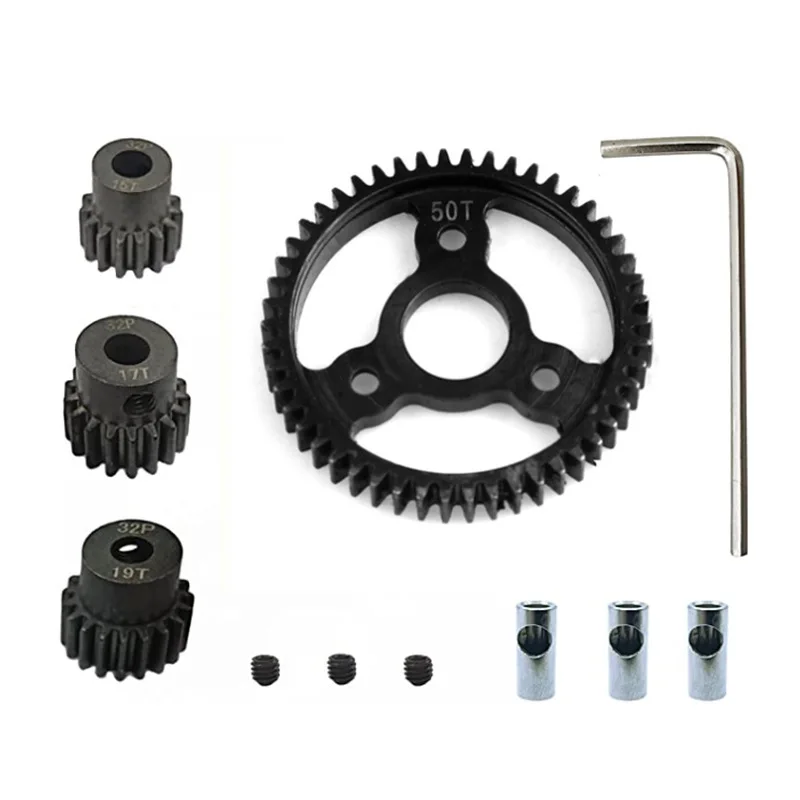 

Metal Steel 50T 52T 53T 54T Spur Gear and 32P 15T 17T 19T Pinions Gear Sets for Traxxas Slash 4x4 4WD 2WD VXL Rally VXL Stamp