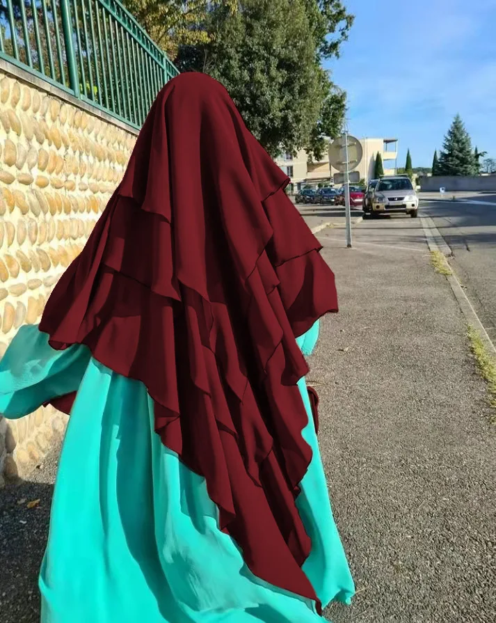 3 Layers Solide Color Cotton Head Scarf Headwraps For Women Muslim Fashion Underscarf Caps Abaya Women Hijab