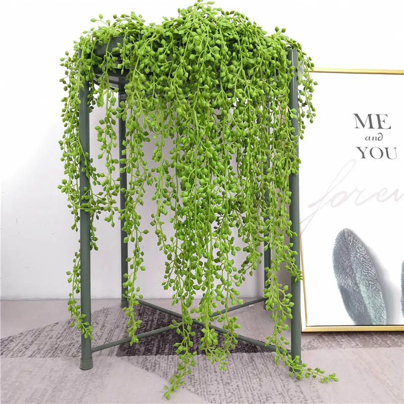 Artificial Plants 5 Forks Fake Leaves 75cm Long Lover Tears Succulents Home Window Wall Hanging Decoration Wedding Party Supply