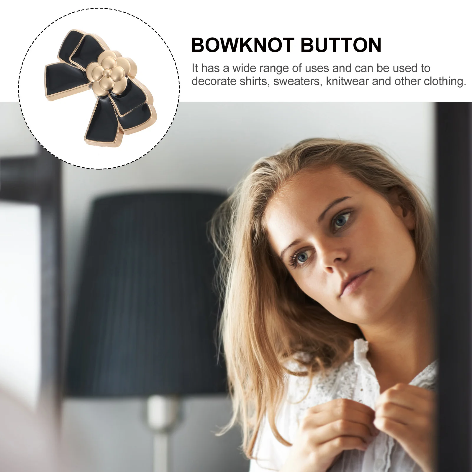 6-шт. Декоративные металлические пуговицы с бантом многофункциональный сменный