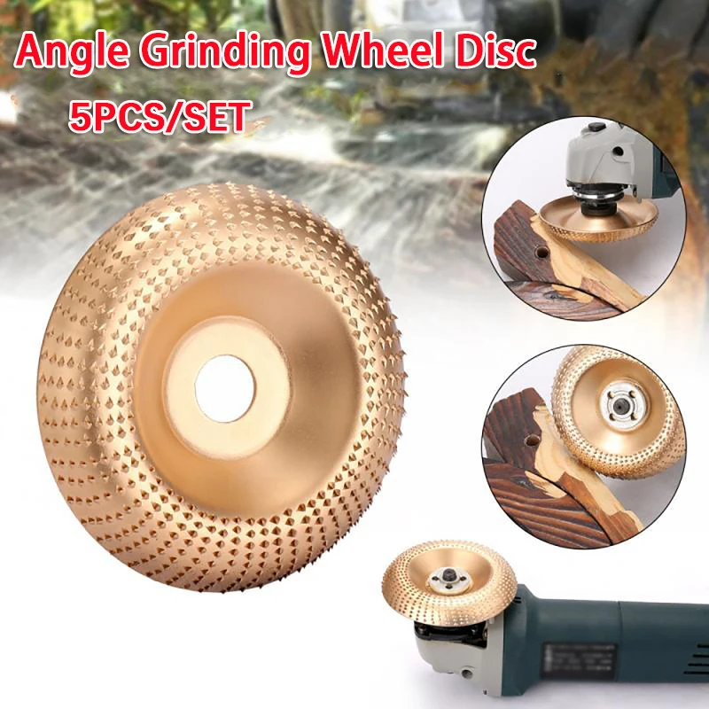 

5Pcs/set Angle Grinding Wheel Disc Woodworking Sanding Shaping Spur Disc Engraving Rotary Tool 100mm Polishing Wheel Abrasive