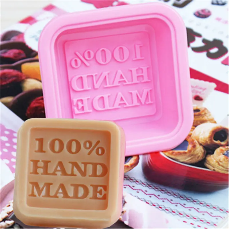 

100% Hand Made DIY Silicone Soap Mold Fondant Candy Cookie Cake Decorating 3D Square Shape Design Chocolates Moulds Baking Tools