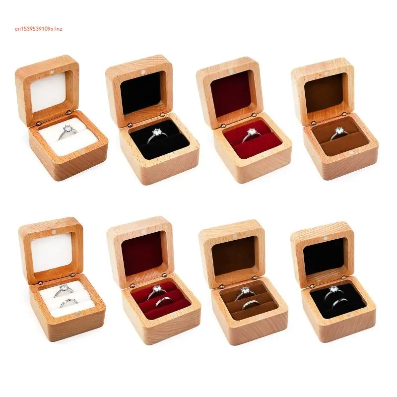 

Walnut Wooden Ring Display Box Wedding Ring for CASE Portable Jewelry Gift Box