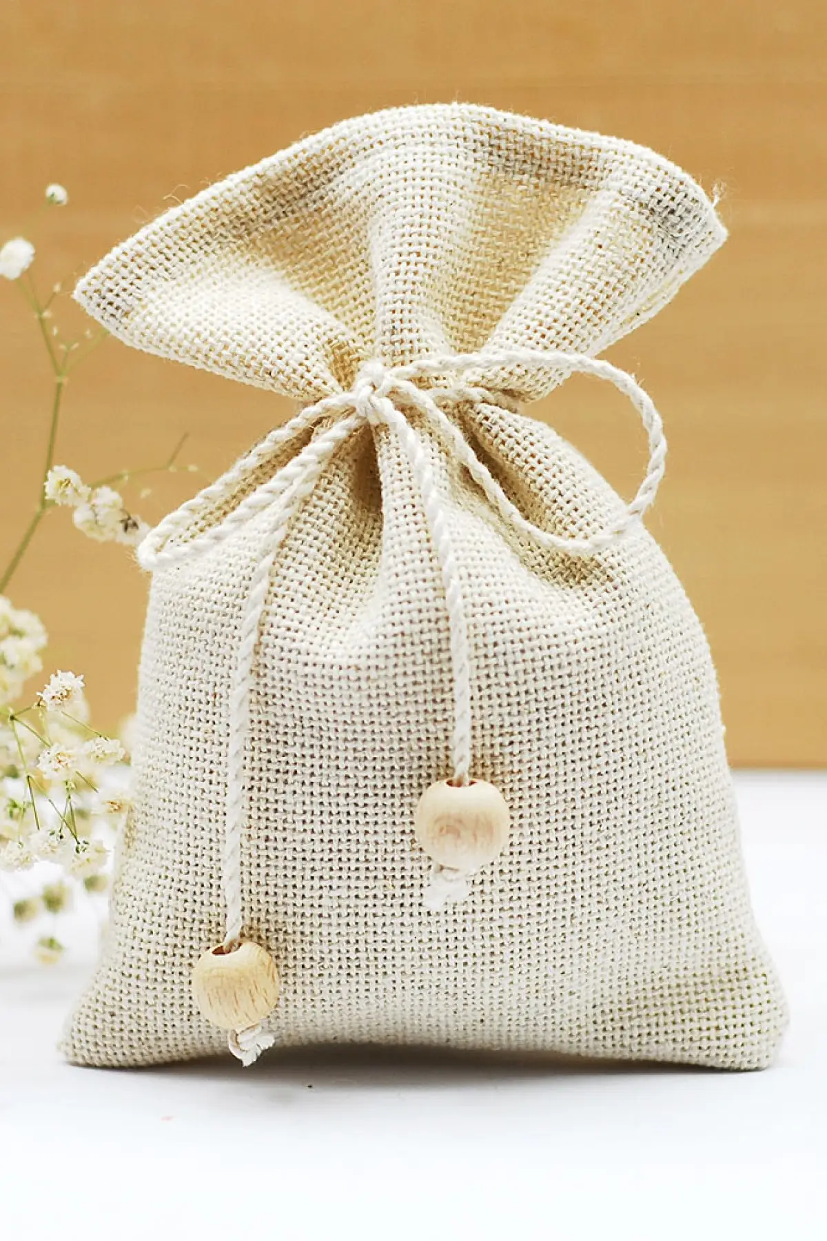 Натуральный мешочек украшенный бисером/10 шт. для помолвки свадьбы