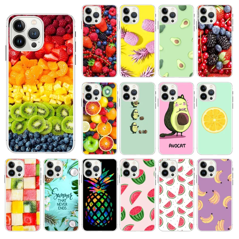 

Fruit watermelon avocado Pineapple Phone Case For iphone 13 12 11 Pro Max Case For iphone XS MAX X XR SE2 8 7 Plus case
