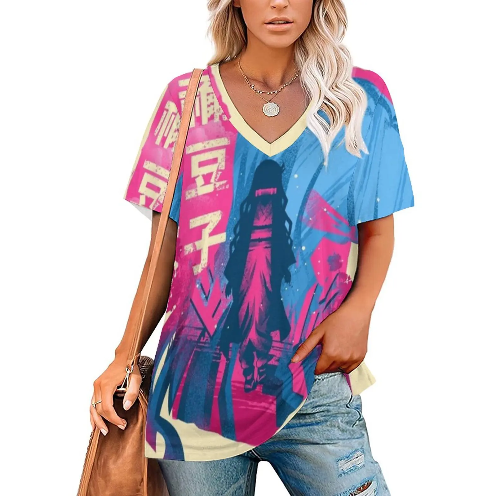 Футболка с оборками и коротким рукавом Demon Beauty-Mizuko женские летние футболки