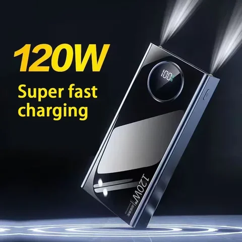 Power Bank 120 Вт, супер быстрая зарядка, сверхбольшая емкость 80000 мАч для мобильного питания, внешний аккумулятор для Iphone Xiaomi Samsung