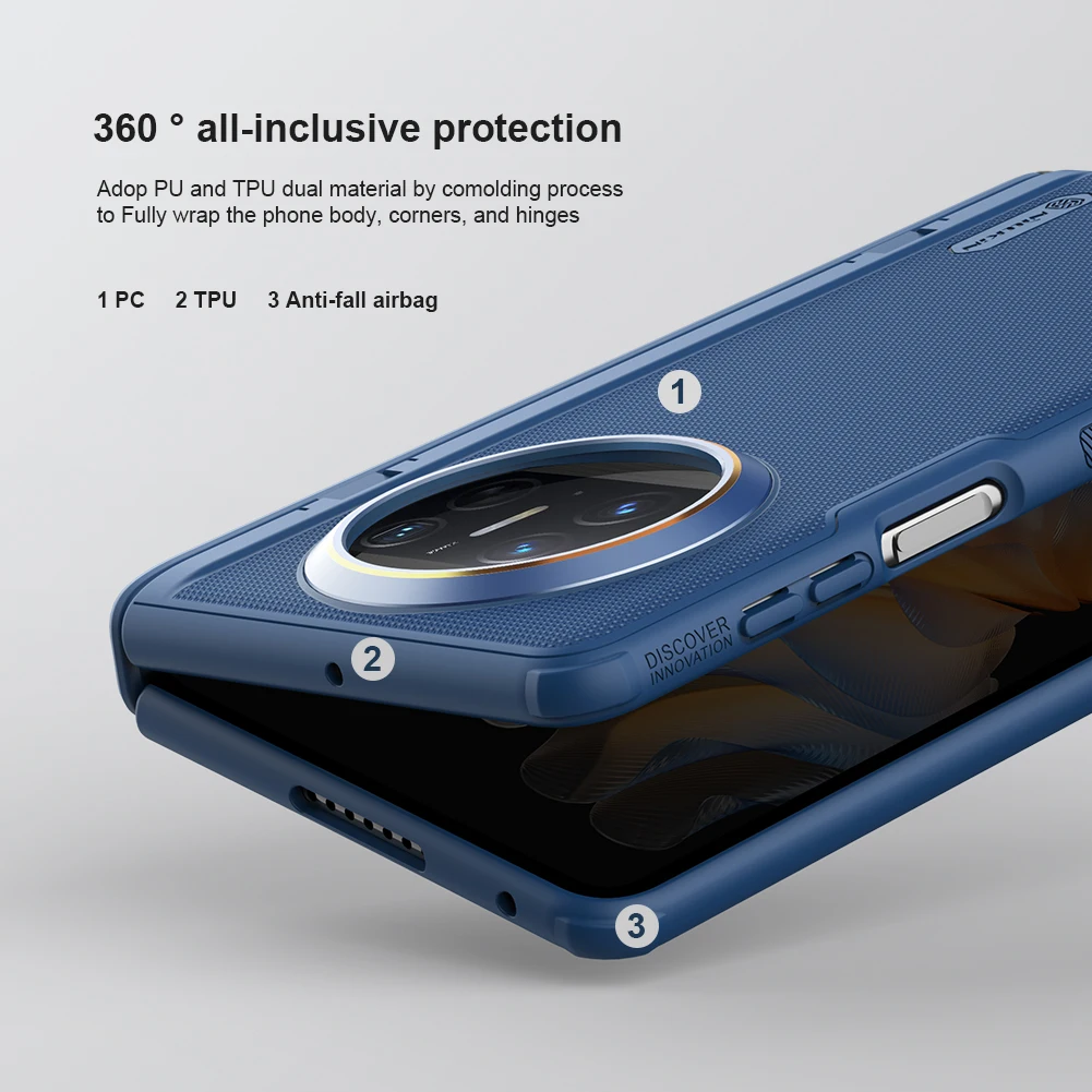 For Huawei Mate X3 Case NILLKIN Frosted Shield Hard PC Shockproof Folding Cover For Huawei MateX3 case With Hidden Holder