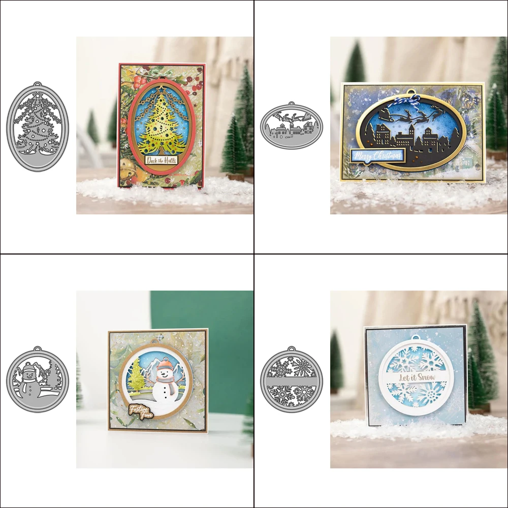 2024 металлические штампы AliliArts рамка для рождественской сцены сделай сам