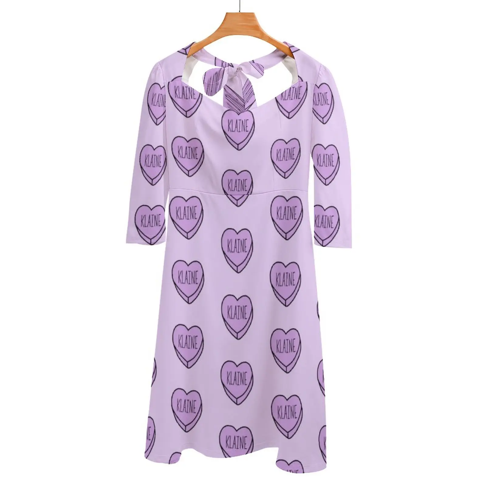 

Klaine Candy Heart Back Lacing Backless Dress Square Neck Dress Fashion Printed Dress 6Xl Kurt Hummel Chris Colfer Blaine