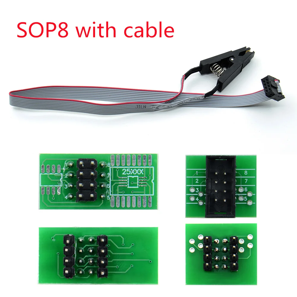 

Testing Clip Update version SOIC8 SOP8 Test Clip For EEPROM 93CXX / 25CXX / 24CXX in-circuit programming+2 adapters