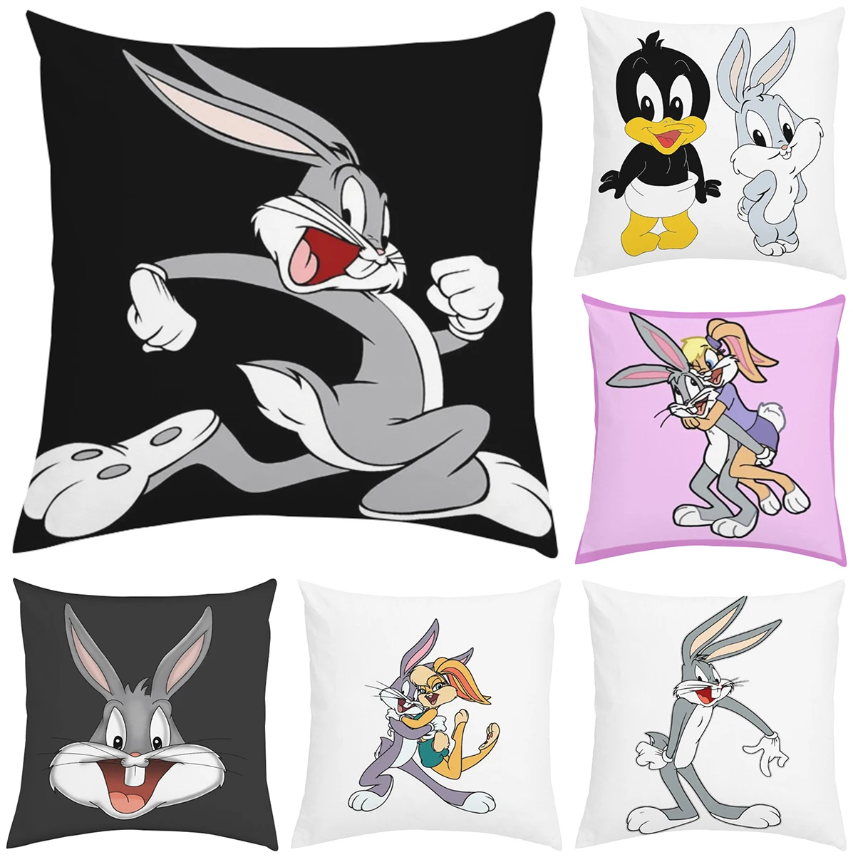 

Pillow Cover Bugs Bunny Anime Sleeping Pillows Decorative Pillowcases 50x50 Pillowcase Sofa Cushions Car Decoration Pilow Cases