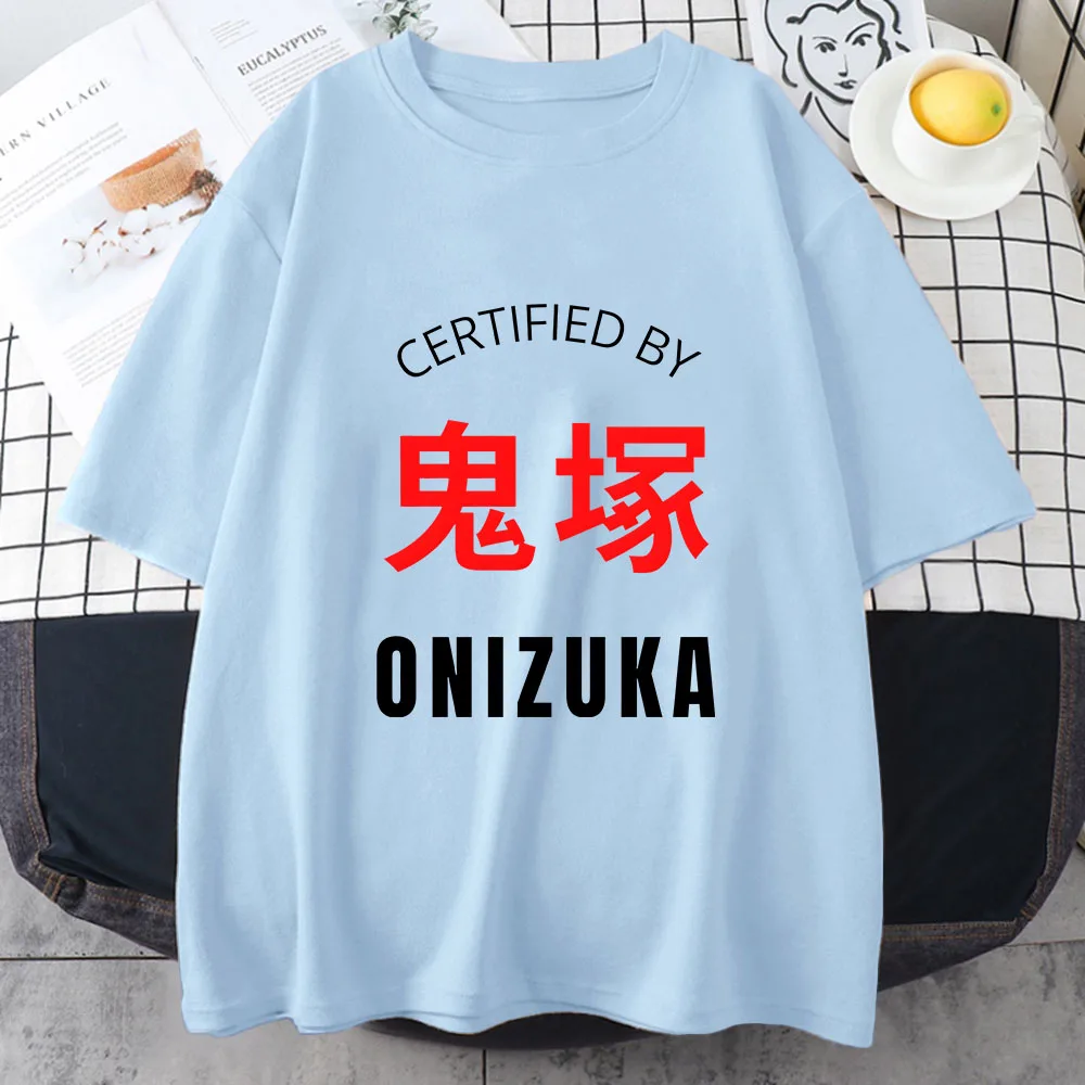 

GTO Great Teacher Onizuka T-shirts Women High Quality Popular Characters Tshirts 100% Cotton T Shirts Comedy EU Size Originality