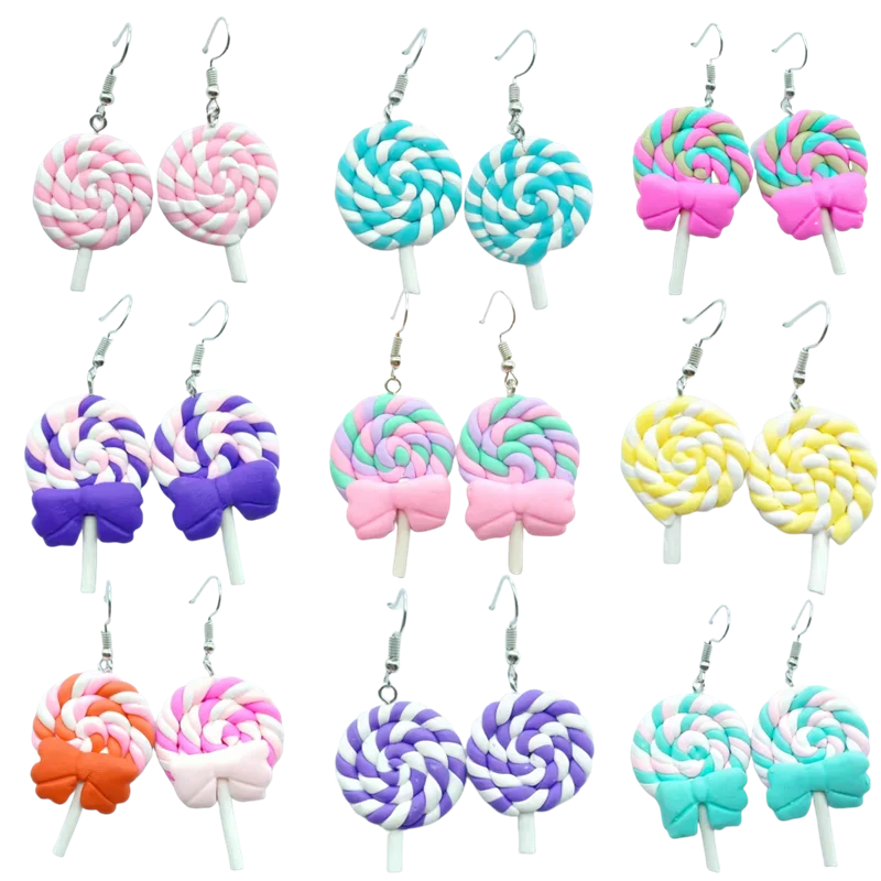 

Women Resin Sweet Sugar Candy Handmade Lollipop Earrings Drop Dangle Food Earring Ear Jewelry Ornament Girl Jewellery Gift