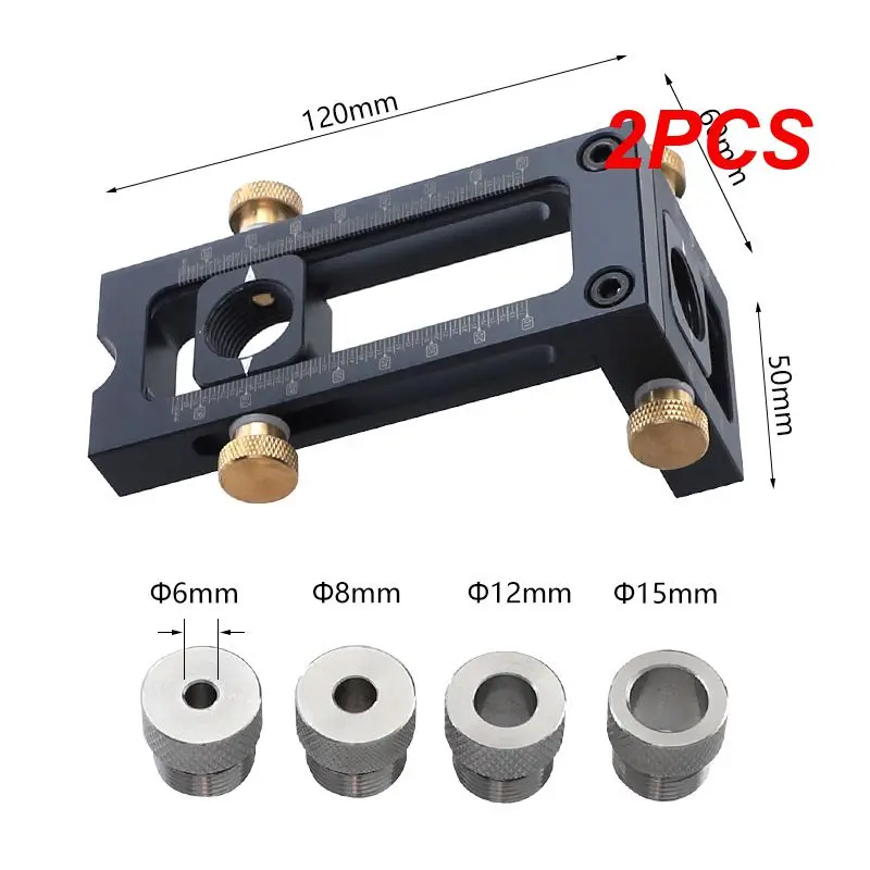 

2PCS in 1 Drill Puncher Locator Cross Oblique Flat Head Puncher Jig Woodworking Tools For Bed Cabinet Furniture Wood Connecting