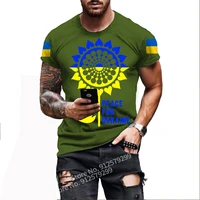 summer ukraine style sunflower t shirts men clothing male slim t shirt man t shirts casual t shirts mens tops tees