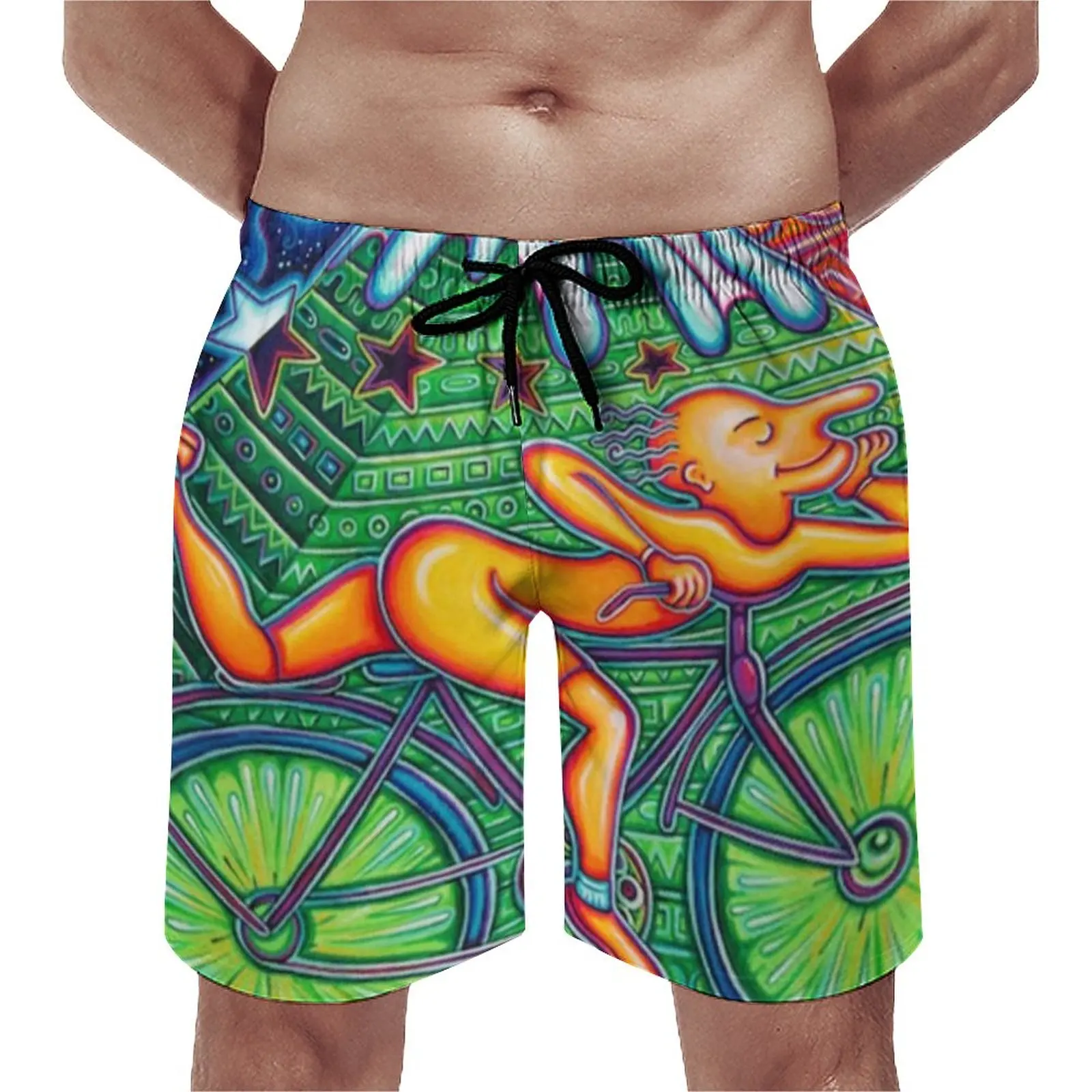 

Summer Board Shorts Albert Hoffman Bicycle Day Running 1943 Cycle Lsd Trip Acid Day Beach Short Pants Casual Swimming Trunks