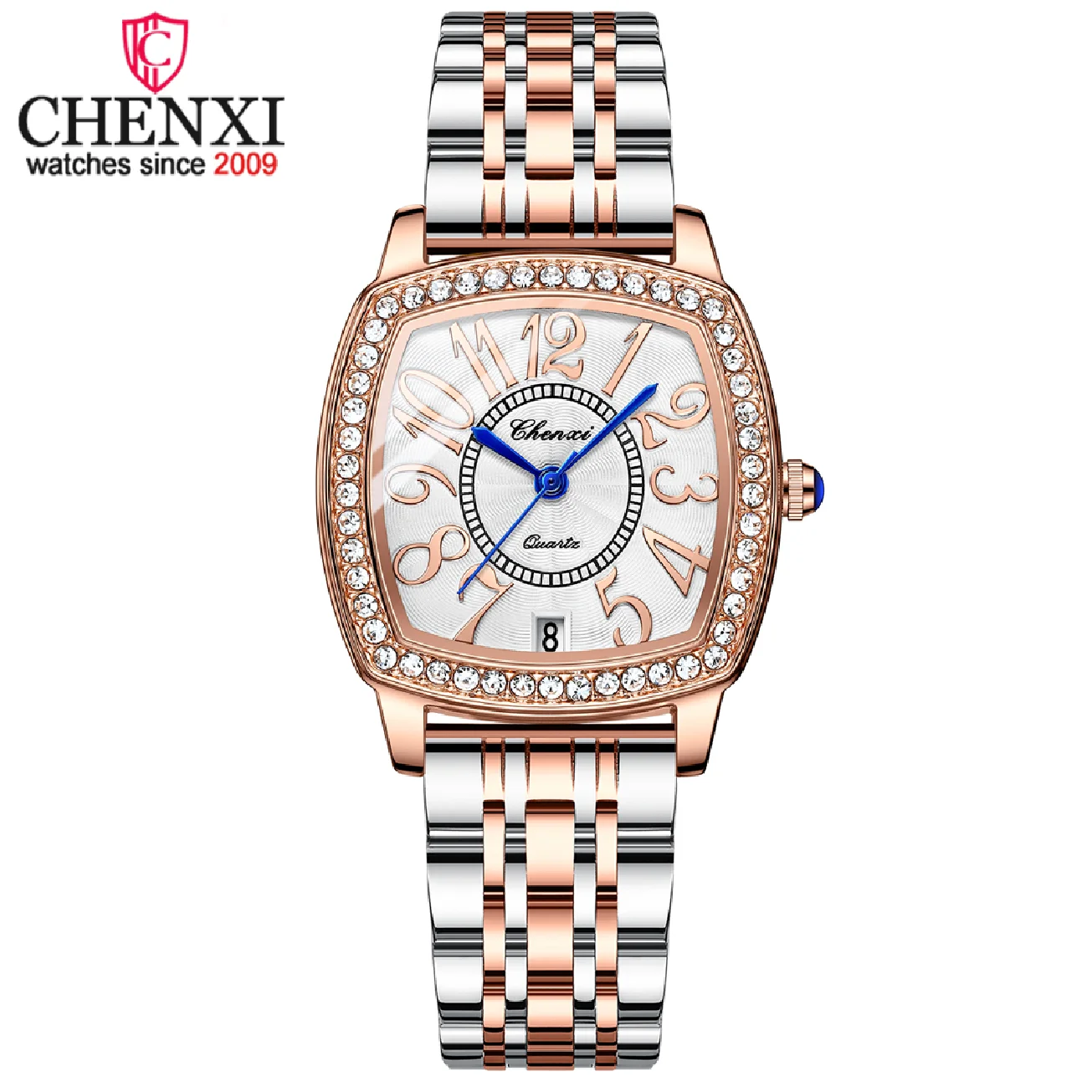 

CHENXI Ladies RoseGold Watches Top Brand Luxury Fashion Diamond Women Watch Stainless Steel Quartz Waterproof Wristwatches