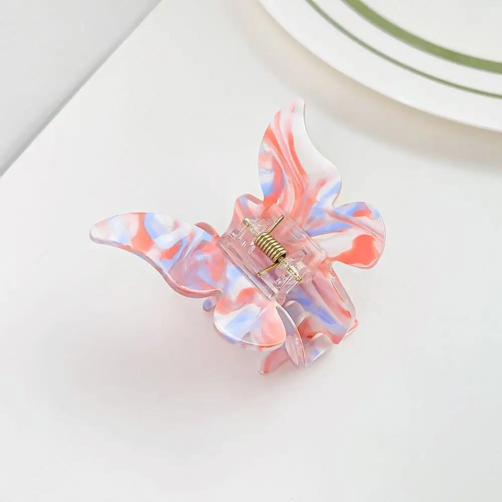 Корейский стиль ацетатная бабочка коготь для волос красочный акриловый