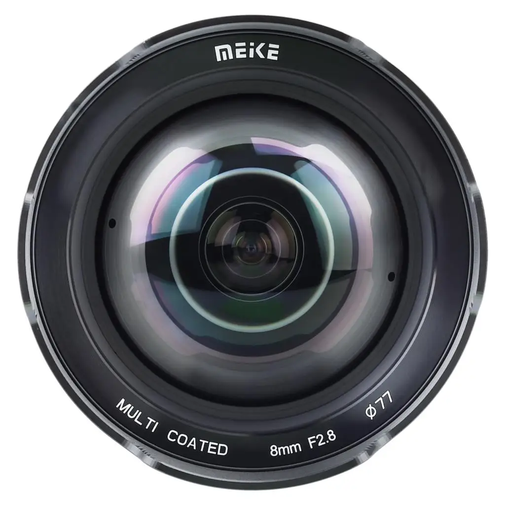 Сверхширокий объектив Meike 8 мм F2.8 Prime с нулевым искажением и ручной фокусировкой