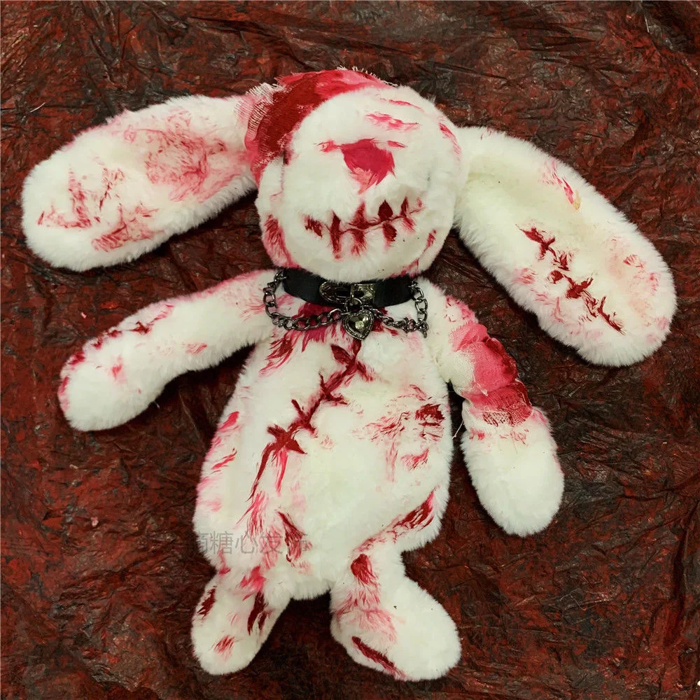 

Halloween Plush Rabbit Backpack Creative Bloody Injured Rabbit Handmade Y2k Shoulder Bag Kawaii Soft Doll Girl Lolita Bag