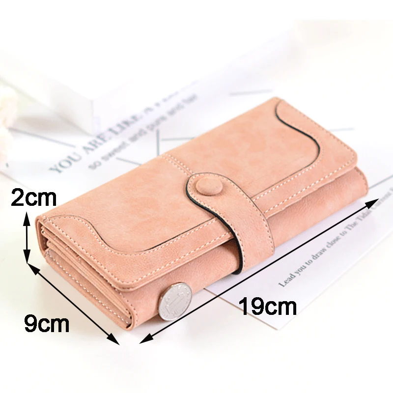 Many Departments Faux Suede Long Wallet Women Matte Leather Lady Purse High Quality Female Wallets Card Holder Clutch Carteras