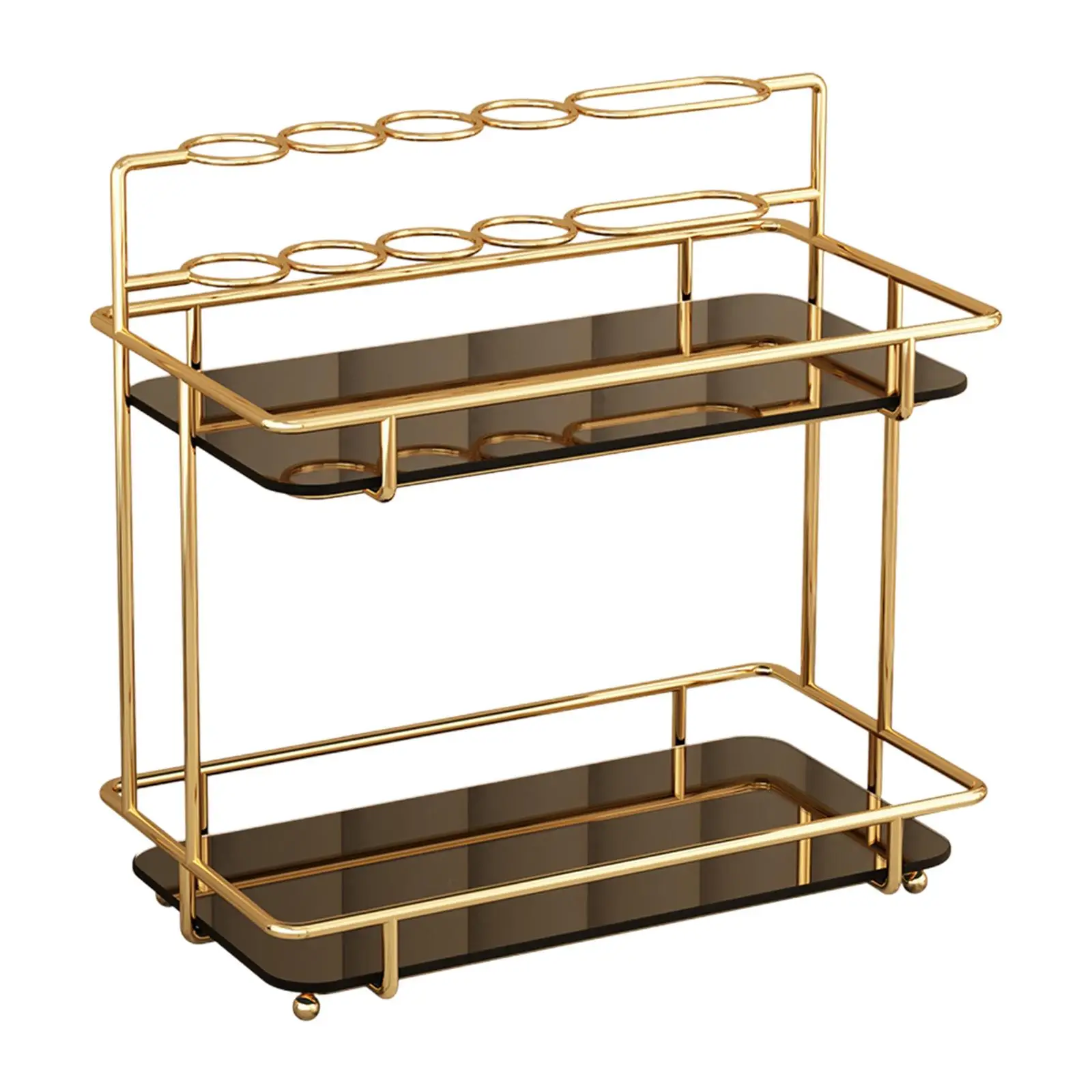 

Multi Functional Bathroom Countertop Organizer Double Tier Cosmetic Storage Rack for Jewelry Makeup Brushes Tabletop