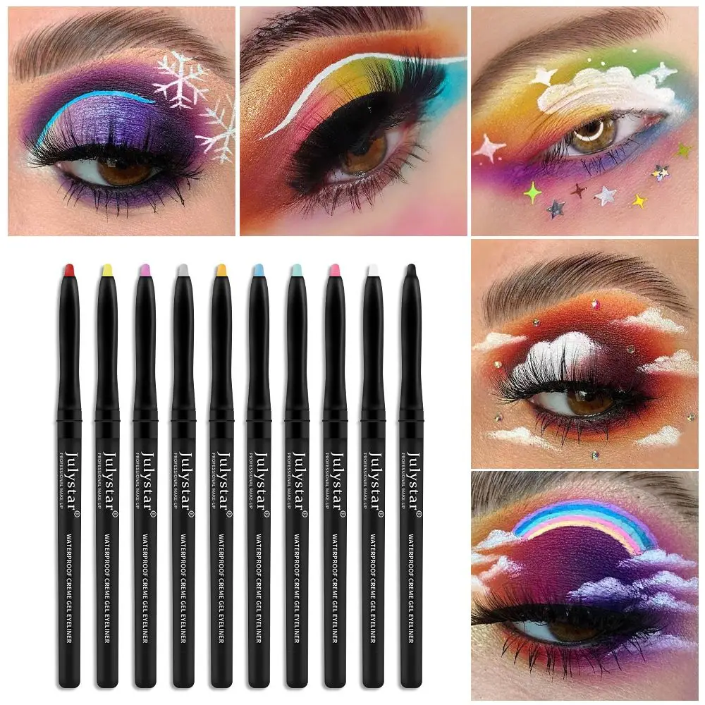 

Стойкая Яркая Цветная подводка для глаз, цветные красивые водостойкие стойкие карандаши для глаз, легко оттеняемые карандаши для глаз