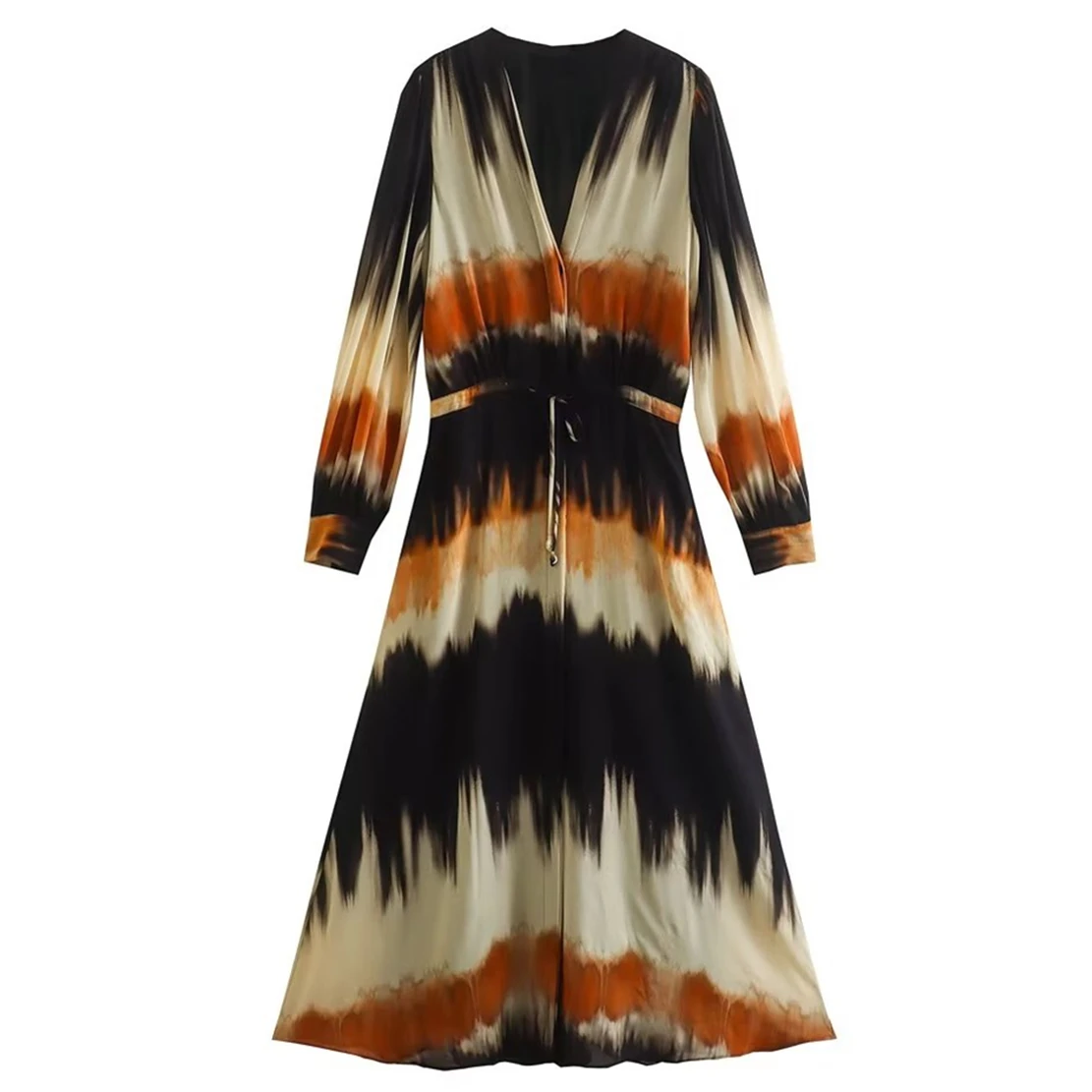 

Dave&Di Fashion Tie-dye Printing Dress Elegant Midi Dress Women