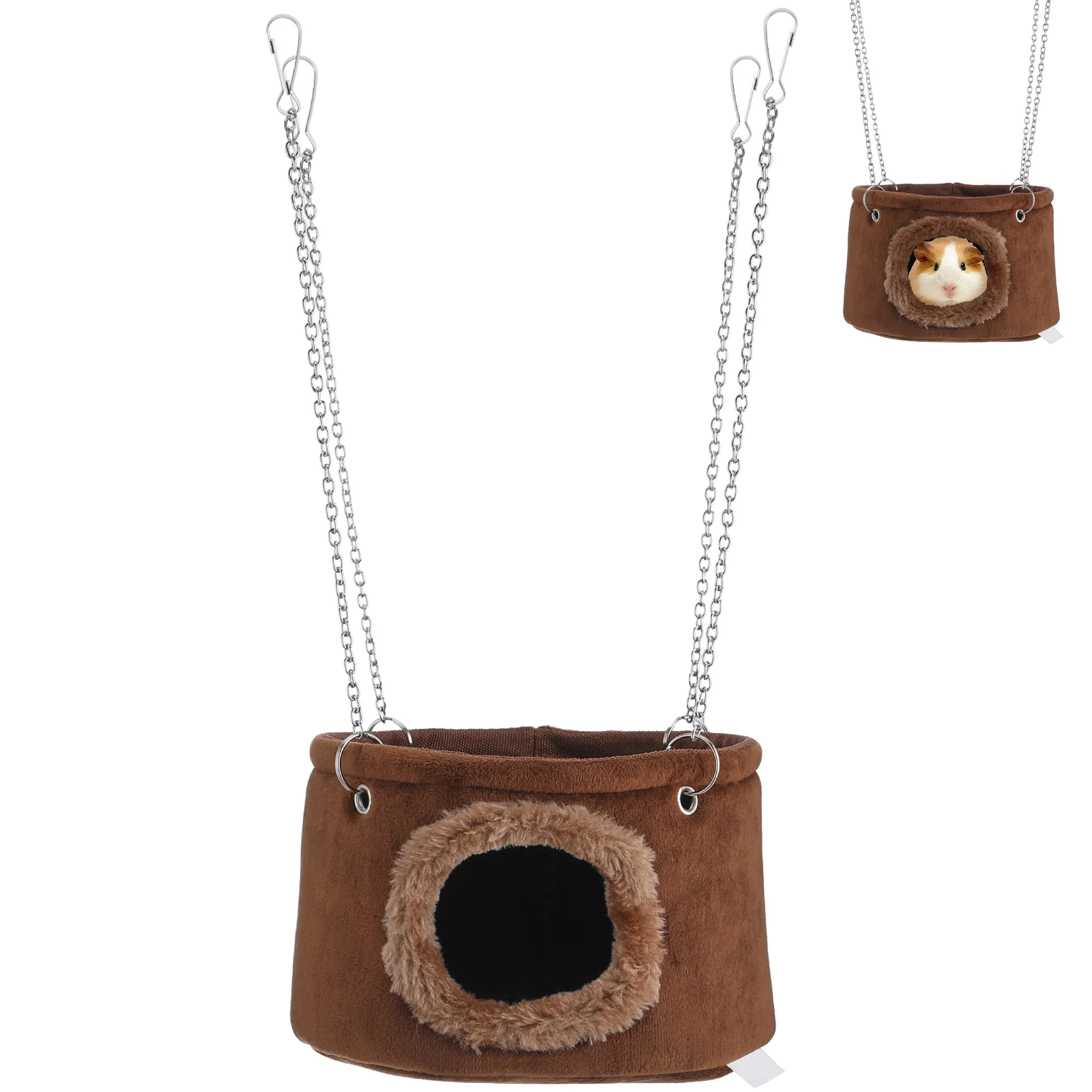 

WINOMO Small Animals Hammock Hanging Snuggle Cave Hut for Squirrel Chinchilla Guinea Rat with 4pcs Chains