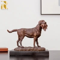 hunting dog with prey bronze statue vintage bronze dog sculpture animal figurine art crafts home decoration ornament collection