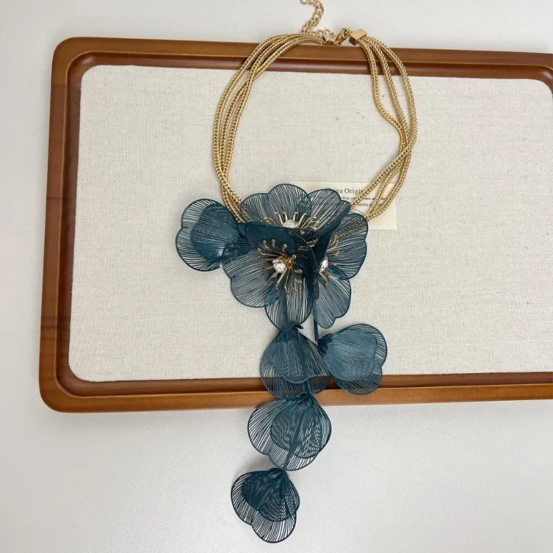 Draweye гипербола цветы ожерелья для женщин винтажная мода вечерняя вечеринка