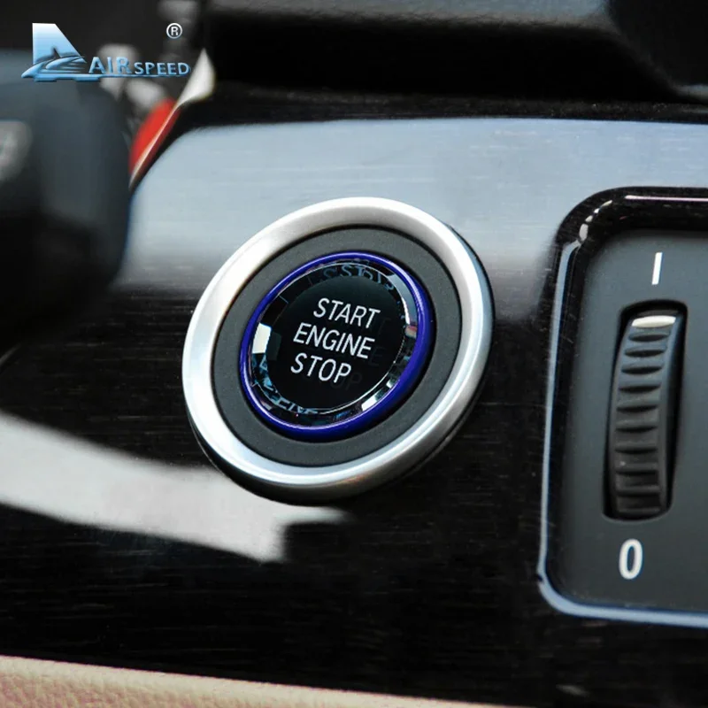 Фото Крышка кнопки запуска двигателя автомобиля для BMW E90 E91 E92 E93 E87 E83 E70 E60 E71 E84 E89, аксессуар для кнопки стоп-сигнала из АБС-пластика с кристаллами №1