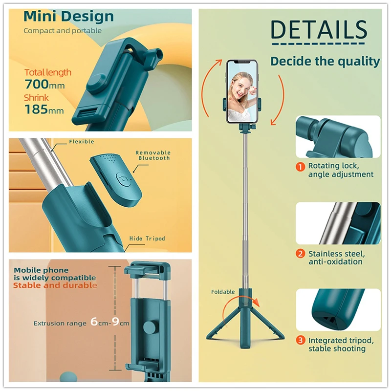 [Быстрая доставка] штатив 4 в 1 держатель для телефона селфи-палка со штативом